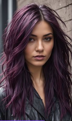 Brunette Fall Hair 2024, Fall Hair Colors 2024, Orange Hairstyles, Purple Red Hair, Best Fall Hair Colors, Fall Hair Colors For Brunettes, Red Purple Hair, Purple Brown Hair, Hair Color Plum