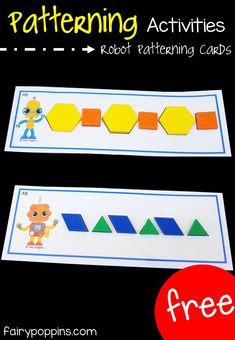 the printable patterning activities for kids to learn