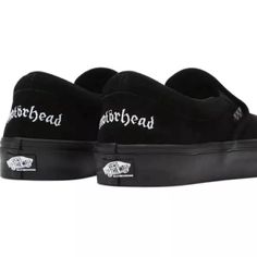 Vans X Motorhead Skate Slip On Shoes - Black / Black Size 8 Men’s Nwob Brand New With Out Box! Black Slip-on Skate Shoes For Streetwear, Urban Black Slip-on Skate Shoes, Black Slip-on Skate Shoes For Skateboarding, Shoes Vans, Men's Vans, Mens Vans, Vans Shoes, Shoes Black, Mens Shoes Sneakers