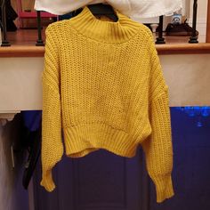 H&M Women's Sweater Never Worn, Nwt. From A Smoke Free And Pet Free Home. Size Medium. Baggy Fit. H&m Knitted Sweater, Trendy H&m Sweater For Winter, Yellow Chunky Knit Top For Winter, Cozy Winter Tops By H&m, Winter Yellow Chunky Knit Tops, Fitted Yellow Knit Sweater, Cheap Cozy Yellow Sweater, H&m Orange Sweater, Affordable Yellow V-neck Sweater