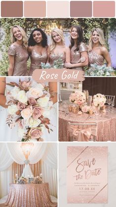 the rose gold wedding color scheme