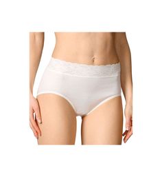 PRICES MAY VARY. 100% cotton, with Lycra spandex in lace trim. Country of Origin: Imported. Care: Machine wash Hot. Do NOT bleach or tumble dry. Warm iron. Dry cleanable. The Calida Lycra Lace Brief Panties 23907 feature a feminine stretch lace waistband for feminine allure. Made of 100% cotton with Lycra spandex in trim. Calida's Lycra Lace Brief Panties provide full rear coverage. Fitted Cotton Bottoms With Lace Trim, Fitted Cotton Bottoms With Crochet Trim, White Stretch Bottoms With Crochet Trim, Lounge Lingerie, Stretch Lace, Cut Outs, Briefs, Special Features, Lace Trim