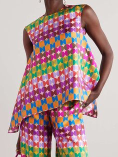 Affordable price buy Shirts on Stylewe, SPU: 1ISH588709, Color: As Picture, Pattern:Polka Dots, Silhouette:A-Line. Sleeveless Multicolor Summer Blouse, Sleeveless Multicolor Spring Blouse, Multicolor Sleeveless Spring Blouse, Multicolor Sleeveless Top For Spring, Multicolor Sleeveless Blouse With Vest Detail, Multicolor Vest Blouse For Spring, Multicolor Sleeveless Vest Blouse, Multicolor Tank Blouse For Spring, Sleeveless Polka Dot Blouse For Spring