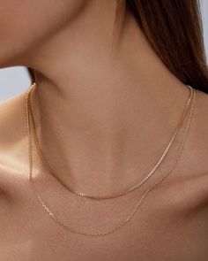 Gold Gold Box Chain Jewelry For Layering, Gold Jewelry Box Chain For Layering, Gold Layered Snake Chain Necklace, Gold Double Strand Box Chain Necklace, Yellow Gold Box Chain Jewelry For Layering, Rose Gold Plated Box Chain Necklace, Gold Layered Snake Chain Necklace With Adjustable Chain, Gold-tone Gold-plated Box Chain Necklace, Layering Link Necklace With Box Chain