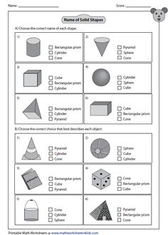 worksheet showing the properties of shapes for students to use in their homeschool