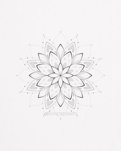 a black and white drawing of a flower