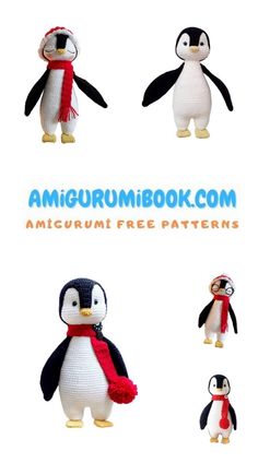 an image of stuffed penguins in different poses