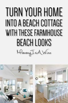 the inside of a beach house with white furniture and wood flooring is featured in this article