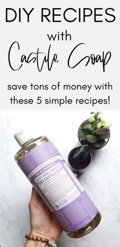 a hand holding a purple bottle with text overlay that says diy recipes with cacti & coqp save tons of money with these 5 simple recipes