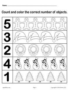 christmas counting worksheet for kids