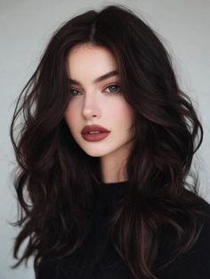 Dimensional Dark Brown Hair, Rich Dark Brown Hair Color, Rich Dark Chocolate Brown Hair, Very Dark Brown Hair, References Female, Dark Brown Hair Rich, Rich Brunette Hair, Espresso Hair Color, Rich Hair Color