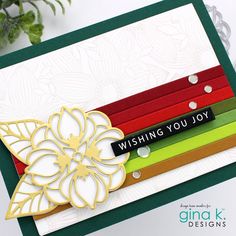 a close up of a greeting card made with stampin's paper and dies