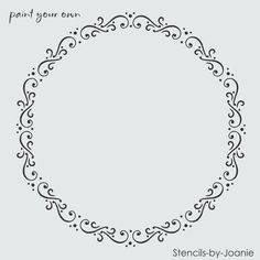 the stencils by - jonni circle frame is shown in black and white