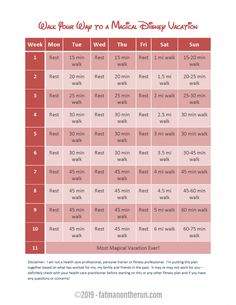 the disney vacation schedule is shown in red and white