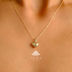 "14K Gold Puffed Heart Necklace, 3D Heart Pendant, Gold Love Choker, Mini Heart Charm, Dainty Heart Necklace, Custom Gift for Her, Delicate Necklace, Anniversary Gift Features *Material: 14K Real Gold *Color Options: Yellow Gold, White Gold, Rose Gold *Metal Stamp: 14K (585) *Available Necklace Sizes: 14Inches to 20Inches  *Weight(approx) : 1.55 grams *Ready to Ship in 3-5 Business Days. FREE Express worldwide shipping. FREE Engraving service Each item is made to order. Comes in a Gift Box with Keepsake Open Heart Necklace With Heart Beads, Heart Charm Necklace For Valentine's Day Keepsake, Keepsake Double Heart Necklace With Heart Charm, Keepsake Double Heart Charm Necklace, Puffed Heart Necklace, Dainty Heart Necklace, Gold Certificate, 3d Heart, Heart Pendant Gold