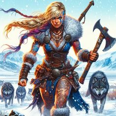 Freya Goddess, Fantasy Words, Wolf Pictures, Viking Warrior, Armor Concept, Medieval Fantasy, Cute Anime Character, Female Art, Vikings