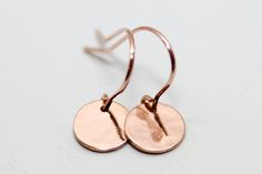 Rose gold earrings - minimalist earrings - dainty earrings - gold disc earrings - rose gold jewelry Simple Hammered Rose Gold Jewelry, Everyday Hammered Rose Gold Earrings, Everyday Rose Gold Hammered Earrings, Hammered Rose Gold Earrings 14k Gold Filled, Hammered 14k Gold-filled Rose Gold Earrings, Rose Gold Hammered 14k Gold-filled Earrings, Cake Pinterest, Gold Disc Earrings, Gold Circle Earrings