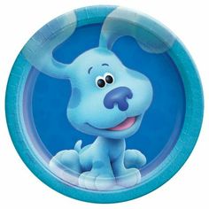 a paper plate with a cartoon dog on it