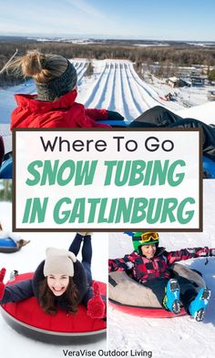 the words where to go snow tubing in gatlinburg