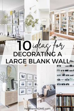 10 ideas for decorating a large blank wall in the living room or dining room