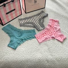 Nwt Victoria’s Secret And Pink Bundle Of 3 Underwear Size L Style: Cheeky Home Free Of Pets And Smoking Victoria's Secret Loungewear Briefs, Victoria Secret Body, Pink Lemon, Blue Peach, Pink Love, Home Free, Stretch Cotton, Women's Intimates, Victoria’s Secret