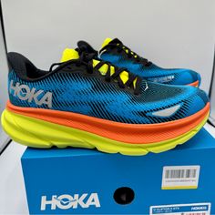 Brand New, Never Worn. No Flaws. Includes Original Box. Authentic Hoka One One Clifton 9 Athletic Shoes Waterproof Goretex Edition Unisex Shoes. Men’s Size 6 And / Or Women’s Size 7 Regular Width. Current Style. Sold Out In This Size. “A Cushioned Ride, Rain Or Shine. Empowering Runners To Log Their Miles No Matter The Weather Our Classic Clifton Has Been Updated With Gore-Tex Invisible Fit And Weather-Ready Traction Pods. Hoka’s First-Ever Weatherproof Road Shoe, This Splash-Ready Silhouette Fe Dynamic Blue Trail Running Shoes With Air Cushioning, Functional Blue Walking Shoes For Marathon, Functional Blue Walking Shoes For Running, Blue Outdoor Running Shoes With Air Max Cushioning, Blue Trail Running Shoes With Air Cushioning, Blue Waterproof Trail Running Shoes With Round Toe, Sporty Blue Trail Running Shoes For Outdoor, Sporty Blue Outdoor Running Shoes, Sporty Blue Running Shoes For Outdoor