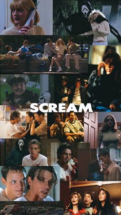 the scream movie poster with many different scenes