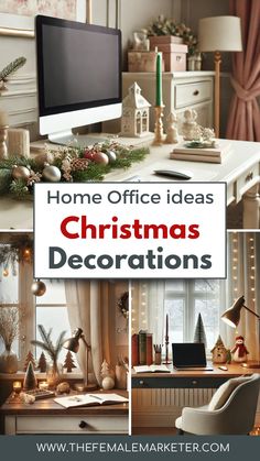 christmas decorations in the home office