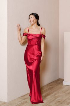 Model: Audra; Size: 4 One Shoulder Bridesmaid Dress, Bridesmaid Separates, Wedding Parties Colors, Hot Pink Weddings, Summer Bridesmaid Dresses, Bridesmaid Dresses Boho, Sell Dresses, One Shoulder Bridesmaid Dresses, One Shoulder Bridesmaid