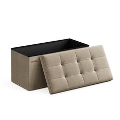 PRICES MAY VARY. [Stylish and Sturdy] This storage ottoman features stylish linen-look fabric with fine stitching. Metal corner guards help reinforce the lid and thick MDF boards support the tops and sides, allowing the ottoman to hold a static load capacity of 660 lb [Comfortable Seating] Filled with high-density foam and covered in linen-look fabric, this storage bench provides a soft, supportive, and breathable seat for optimal comfort [Plenty of Storage Space] This folding ottoman, sized 15” Shoe Bench Entryway, Folding Ottoman, Pouf Chair, Folding Bench, Storage Bench Bedroom, Living Room Pouf, Bench Storage, End Of Bed Bench, Storage Stool