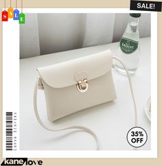 Women Casual Clamshell Design Solid Color Crossbody Bag Cream Crossbody Phone Bag, Crystal Bags, Handbag Patterns, Mobile Phone Bag, Mini Shoulder Bag, Cute Bags, Square Bag, Phone Bag, Small Bag