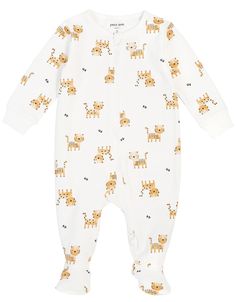 Tigers Footie (Organic Cotton) – DESTINY THEORY Playful White Footie For Playtime, Spring Cotton Footie For Loungewear, White Cotton Footie For Playtime, White Cotton Footie For Sleep, Playful Cotton Footie For Loungewear, Spring Bedtime Footie, Spring Season Cotton Sleep Footie, Soft Cotton Onesie For Bedtime, Soft Cotton Onesie For Sleep