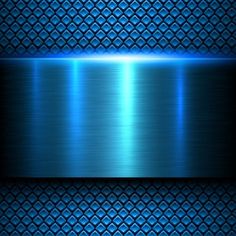 an abstract metal background with blue lights on the top and bottom, as well as in the middle