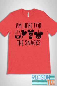 Get your I'm Here For The Snacks T-shirt and be Instagram, picture, or selfie-ready! The perfect tee for your squad. Super comfy; this will become your next favorite tee for everything - hiking, vacation, biking, Sunday Funday, chilling.. T-shirt fabric: Solid Colors: 4.2 oz., 100% Airlume combed and ring-spun cotton, 32 singles Heather CVC/Blend Colors: 52% Airlume combed and ring-spun cotton, 48% polyester Sport Grey: 90% Airlume combed and ring-spun cotton, 10% polyester Kids Disney Shirts, Funny Disney Shirts, Here For The Snacks, Custom Disney Shirts, Disney Honeymoon, Disney 2024, Family Disney Trip, Disney Trip Shirts, Disney Snacks