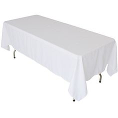 a white table cloth on top of a metal base