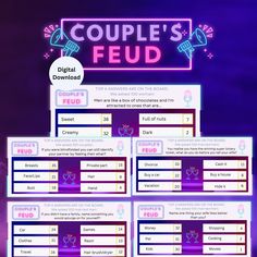 the couple's fud game is shown in purple