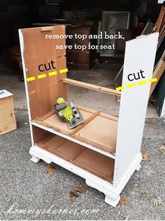 an open cabinet sitting on top of a floor