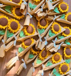 the sunflowers are made out of brown paper