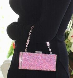 Rectangular Pink Bags With Rhinestones, Pink Handbags Rhinestone, Crystal Bra, Hello Kitty Y2k, Judith Leiber Hello Kitty, Judith Leiber Couture, Crystal Clutch, Judith Leiber, Dinner With Friends