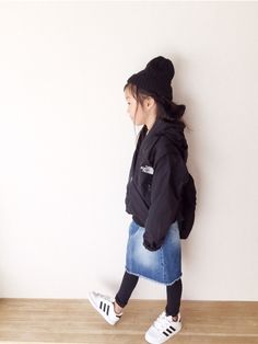 ブラック✖️デニム☺︎︎ Children Wear, Kids Wear, Adidas Jacket, Rain Jacket, Kids Fashion, Denim Jacket, Athletic Jacket