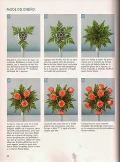 instructions on how to make a flower arrangement for the table or centerpiece in spanish