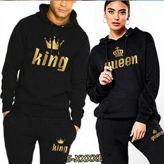 FREE SHIPPING 30 DAYS RETURN EASY PAYMENT 2023 Fashion Couple Sweatshirt King Queen Printed Lover Hooded Suits Hoodie  DESCRIPTION: Soft and comfortable  Color:Black,White,Navy Blue,Light Gray Size:S,M,L,XL,2XL,3XL Packing:1 x hoodies  + 1 x pants REVIEWS The product came very well packaged. I'm very happy. thank you for everything. Seller strongly recommended. This is great! I definitely recommend! Product looks amazing Delivery was fast. Excellent seller, great communication. I advise everyone Hoodie And Pants, Autumn Wear, Couples Outfit, King Or Queen, Matching Hoodies, Stylish Sweater, Streetwear Pants, Couples Sweatshirts, Hoodie Set