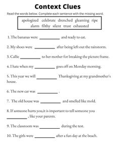 the worksheet for reading and writing in an english language, including words that are not