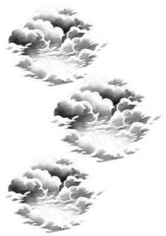 black and white drawing of clouds in the sky