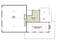 the first floor plan for a home with an upstairs living room and dining area, as well as a second story bedroom