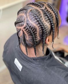 #stitchbraids #cornrows #braids #naturalhair Plat Styles For Men, Braids To The Side Men, West Coast Braids, Braids For Guys With Short Hair, Popsmoke Braids Men, Popsmoke Braids On Men, Horizontal Braids, Men’s Braided Hairstyles, Mens Braids Hairstyles Cornrows Design