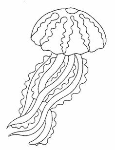 a black and white drawing of a jellyfish