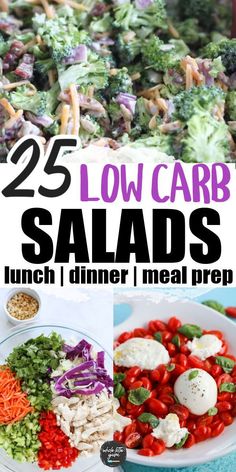 25 low carb salads that are great for lunch, dinner or meal prep