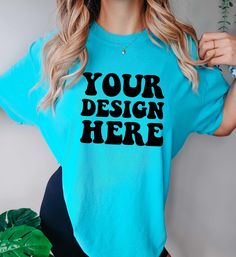 "INSTANT DOWNLOAD  ♥ DETAILS ♥ - This image is for the Comfort Colors C1717 Lagoon Blue Shirt - You will receive a high resolution digital image free of branding    (will not include the \"Your Design Here\" text or watermark) - Model is wearing size XL - Image Size: 2928 x 2828 Pixel ♥ KEEP IN MIND ♥ - You may use these images for personal and commercial use only. No additional license required. - You may not resell, share, or edit this image in any way." Oversized Blue T-shirt With Screen Print, Light Blue Graphic Print Relaxed Fit T-shirt, Oversized Light Blue T-shirt For Streetwear, Oversized Blue Short Sleeve T-shirt, Blue Oversized Crew Neck T-shirt, Blue Crew Neck T-shirt With Screen Print, Light Blue Crew Neck T-shirt With Screen Print, Light Blue Graphic Print T-shirt With Relaxed Fit, Light Blue Relaxed Fit Pre-shrunk T-shirt