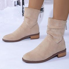 Autumn Womens Solid Pleated Ankle Boots Fashion Faux Suede Square Heel Boots Ladies Round Toe Back Zipper Office Shoes Boats SPECIFICATIONS season: spring/autumn/winter gender: women/womens/woman/ladies/mujer/famela shoes style: ankle boots/fashion boots/office boots/work boots heel type: square heel/thick heel toe type: round toe occasion: office/work/outdoor/street heel leight: 3.5cm functionality: anti-slip/wera-resistant Style: ELEGANT Fashion Element: zipper Shaft Material: PU Fit: Fits tru Casual Winter Booties With Zipper Closure, Flat Heel Boots With Zipper For Fall, Flat Heel Boots With Zipper Closure For Fall, Casual Fall Mid-calf Boots With Zipper, Casual Mid-calf Boots With Zipper For Fall, Chic Moto Boots With Zipper For Winter, Chic Winter Moto Boots With Zipper, Chic Winter Moto Boots With Zipper Closure, Trendy Low Heel Winter Booties